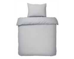 HUSH Living Dekbedovertrek - 100% katoen - 144TC - soepel en ademend - 140x220+20cm - 60x70cm kussensloop - lichtgrijs