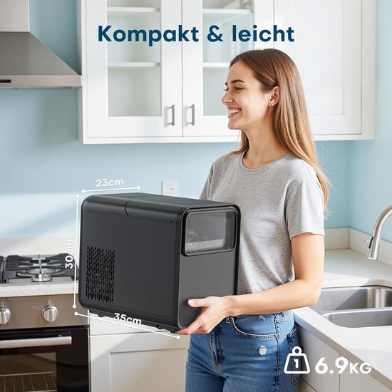 IJsblokjesmachine - IJsmaker - Dranken Koelen - Zelfreinigend - 12 kg per dag - Zwart — afbeelding 4