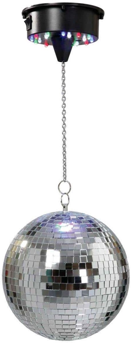E-Lektron Spiegelbol Set - 25 cm disco bal - Met batterijmotor en LED-verlichting