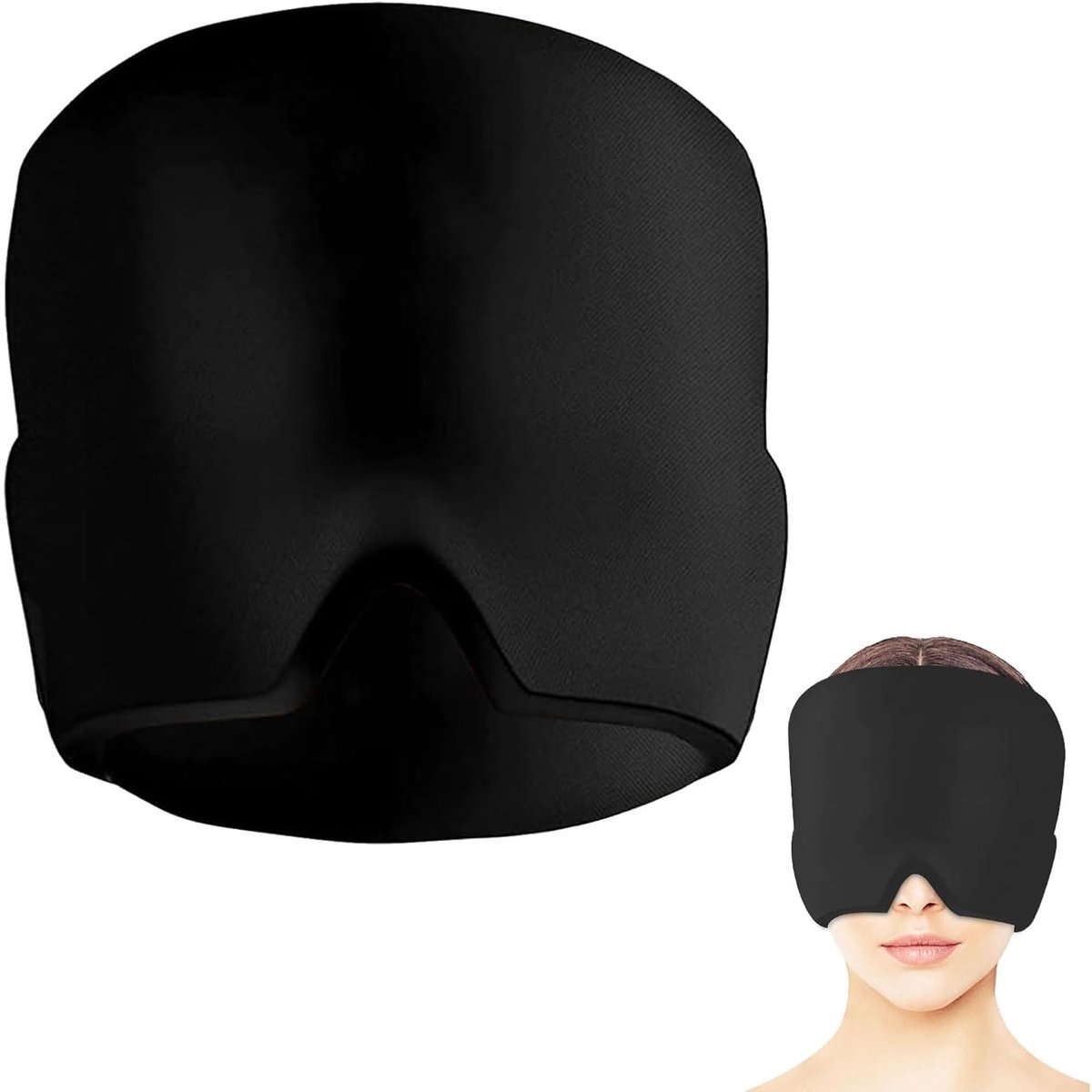 Gel Koelkap voor Hoofd – Migraine IJskap – Herbruikbare Warm & Koud Compressie Muts – Zwart