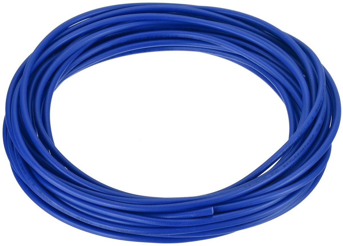 Dailygoods - Cosensi - Dailygoody - Verbindingdraad - Flexibele PVC draad - 18AWG - Blauw - Tinned copper - Geschikt voor elektronica - 7.5m