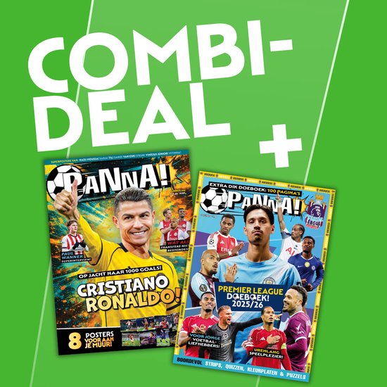 Combi-deal met twee PANNA! magazines. Eén met Cristiano Ronaldo, de ander met Premier League spelers.