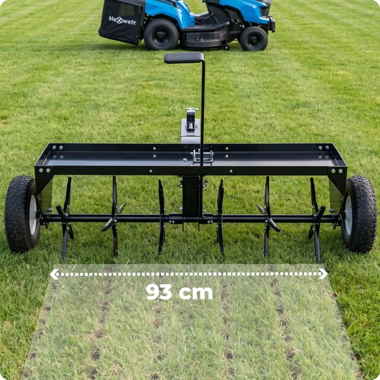 HW-AERATOR Gazonbeluchter voor zitmaaier en quad - 93 cm - 24 Pinnen Compatibel met de HEXWELT HW-TR-452 tuintractor — afbeelding 3