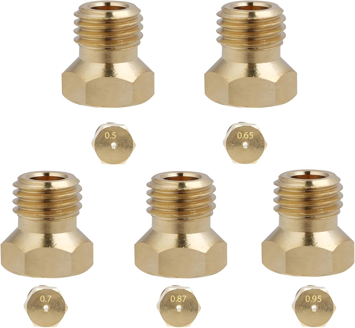 Dailygoods - Set van 5 Universele Gasmondstukken voor Gaskooktoestellen