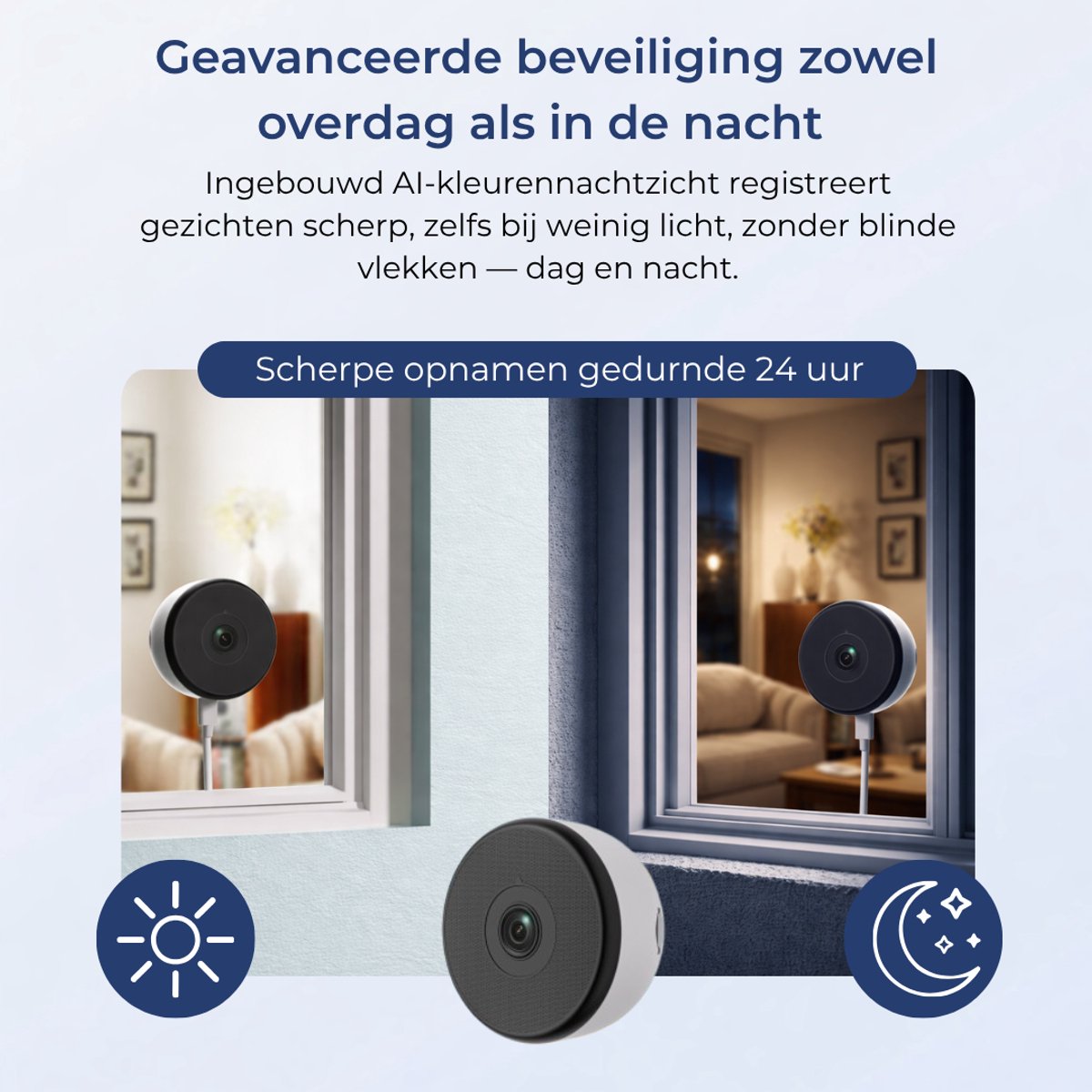 WB Goods Raamcamera 2K HD Bewakingscamera met Nachtzicht - afbeelding 2