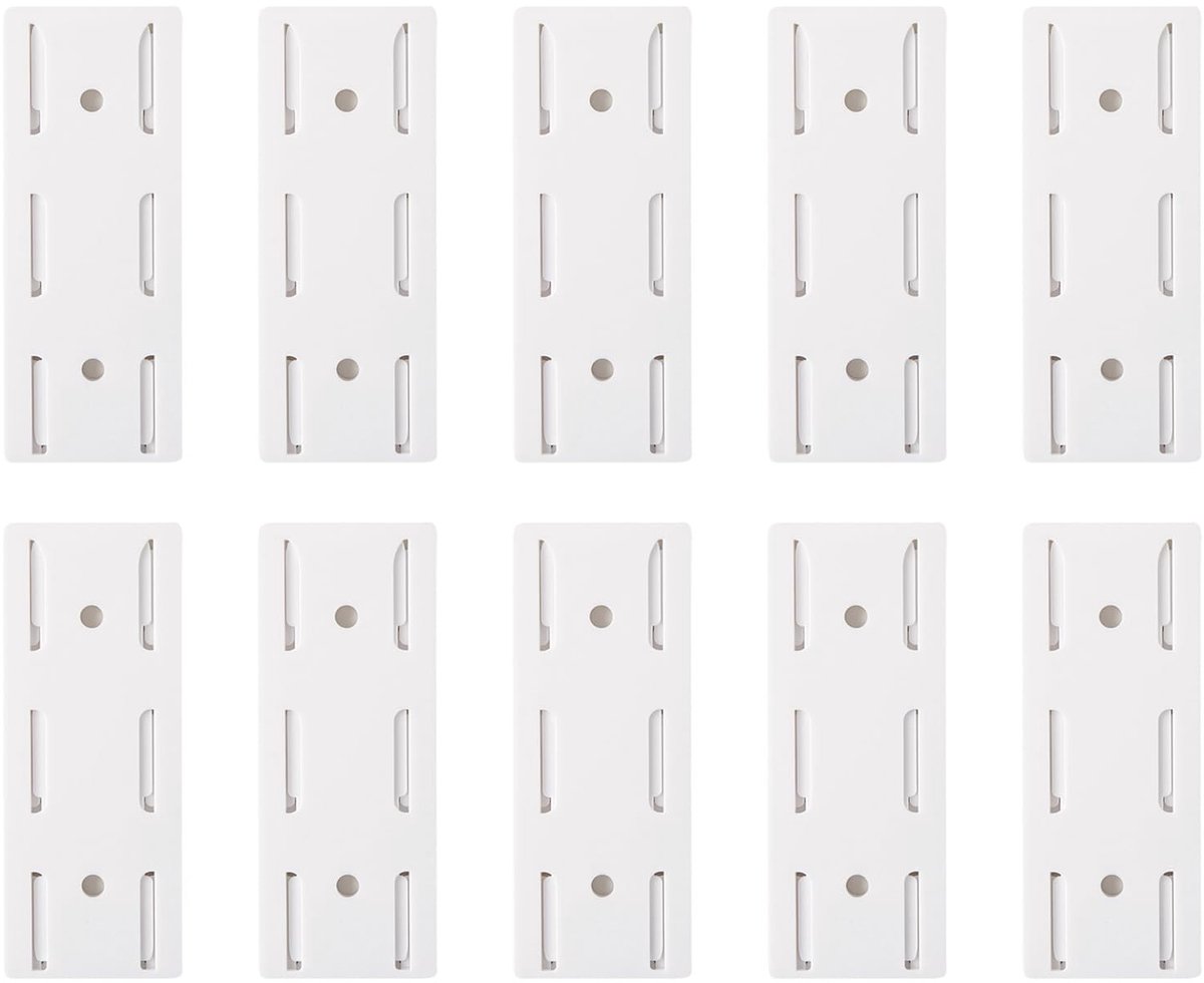 Dailygoods - Set van 10 Zelfklevende Stekkerhouders zonder Boren