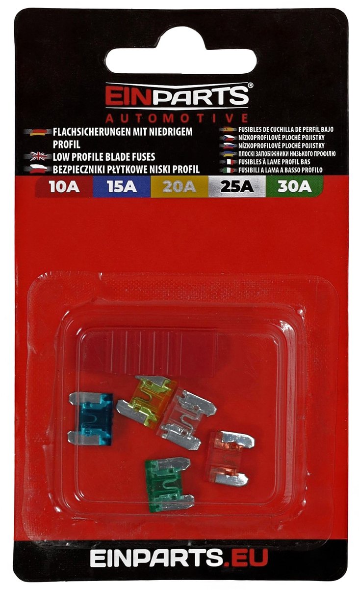 Einparts Automotive Epfuse29 Mini-Zekeringen Met Laag Profiel, Set Van 5 Stuks Voor