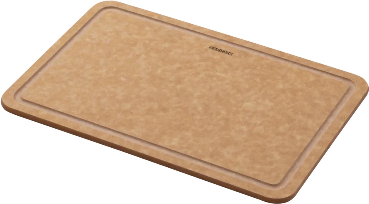 Combekk recycled papier snijplank met sapgeul 15x20cm naturel