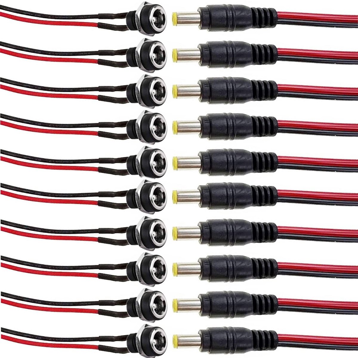 Dailygoods - 10 Paar DC Voeding Connectoren voor Video en Bewaking