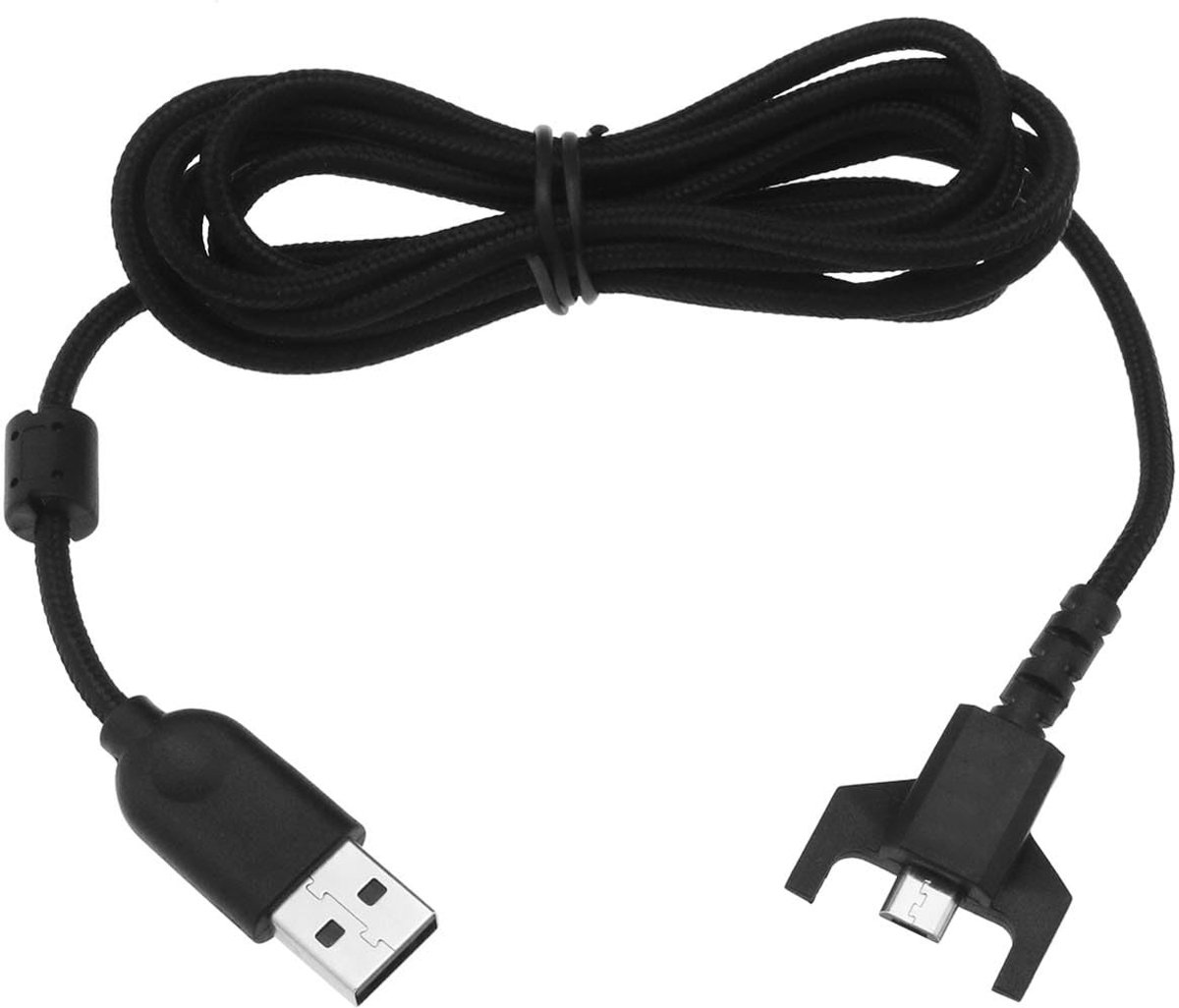 Dailygoods - Dailygoody - USB-oplaadkabel - 1,8 m - Duurzaam nylon - Geschikt voor Logitech G403 G900 G903 G703 - Zwart - Draadloze muis en toetsenbord