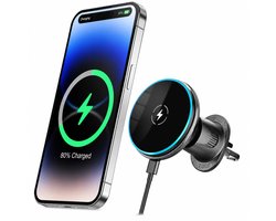 JP22 Pro - Magnetische Telefoon Oplader Auto – Draadloos Opladen & Stevige Telefoonhouder in 1 - 15W Snelladen - Ventilatierooster Bevestiging - Geschikt voor Alle Smartphones