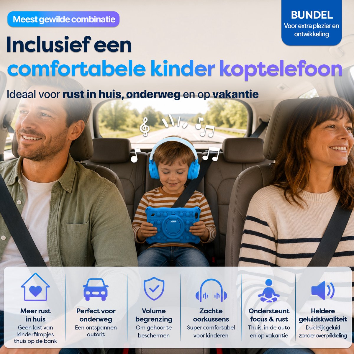 AngelTech Kinderpakket PRO MAX - Kindertablet PRO MAX + Kinderkoptelefoon - Android 15 - Combipakket - Kindertablet Vanaf 3 Jaar – Kinder Tablet – Kids Tablet - Tablet voor Kinderen - Blauw – foto 8