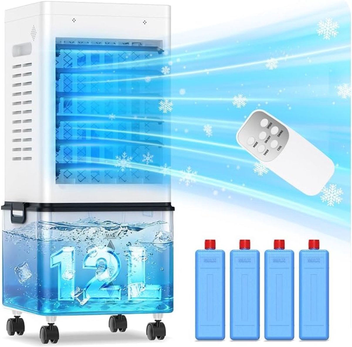 MKSS® Mobiele Airco Zonder Afvoer - Draagbare Airconditioner - Kleine Ventilator - Wit