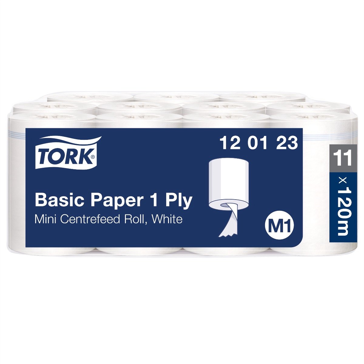 Tork Universal 310 minirol 1-lgs wit 120 mtr x 22 cm doos à 11 rol (120123)