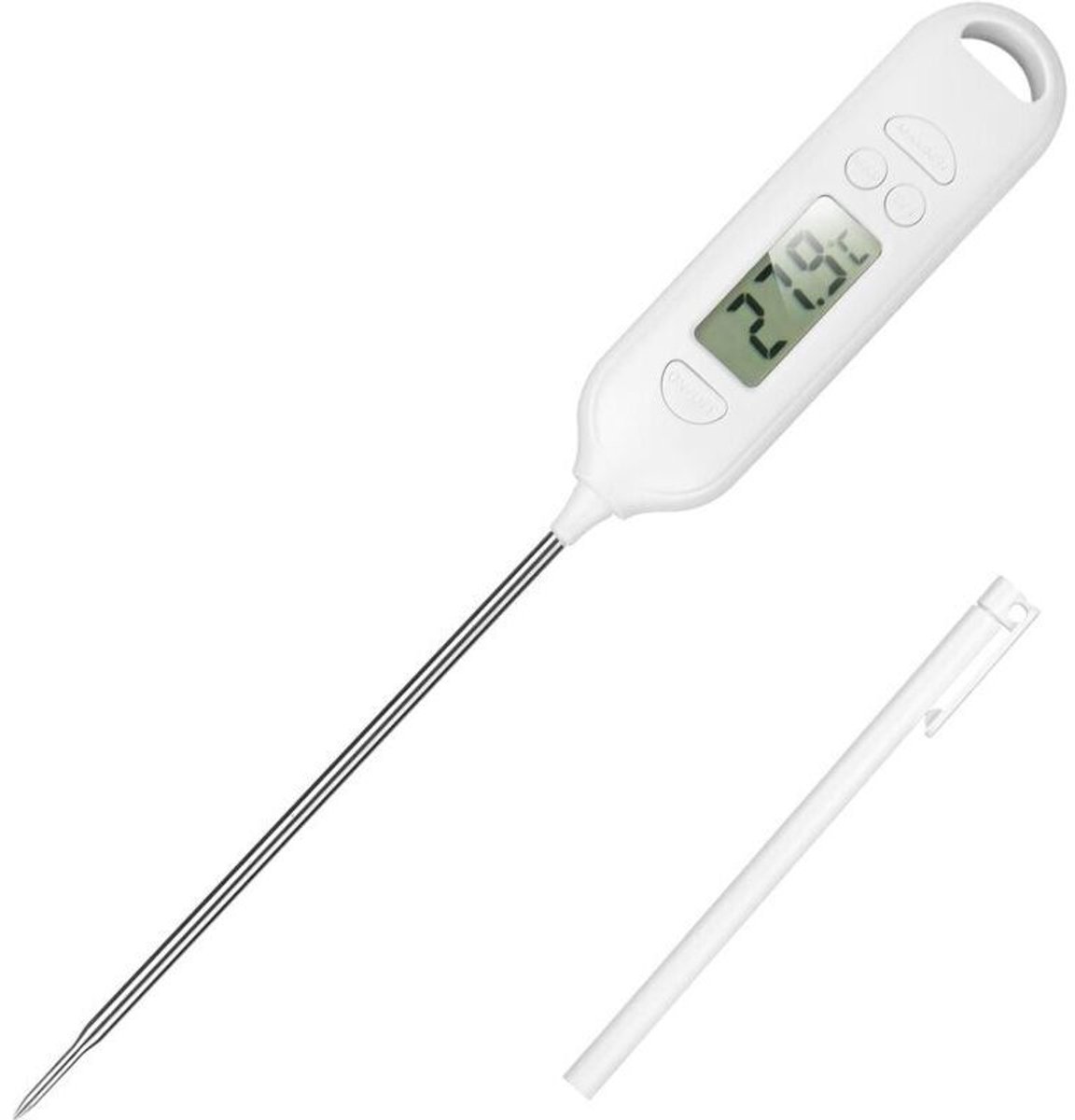 Twee digitale vleesthermometers Geschikt voor in de keuken met lange sondes.