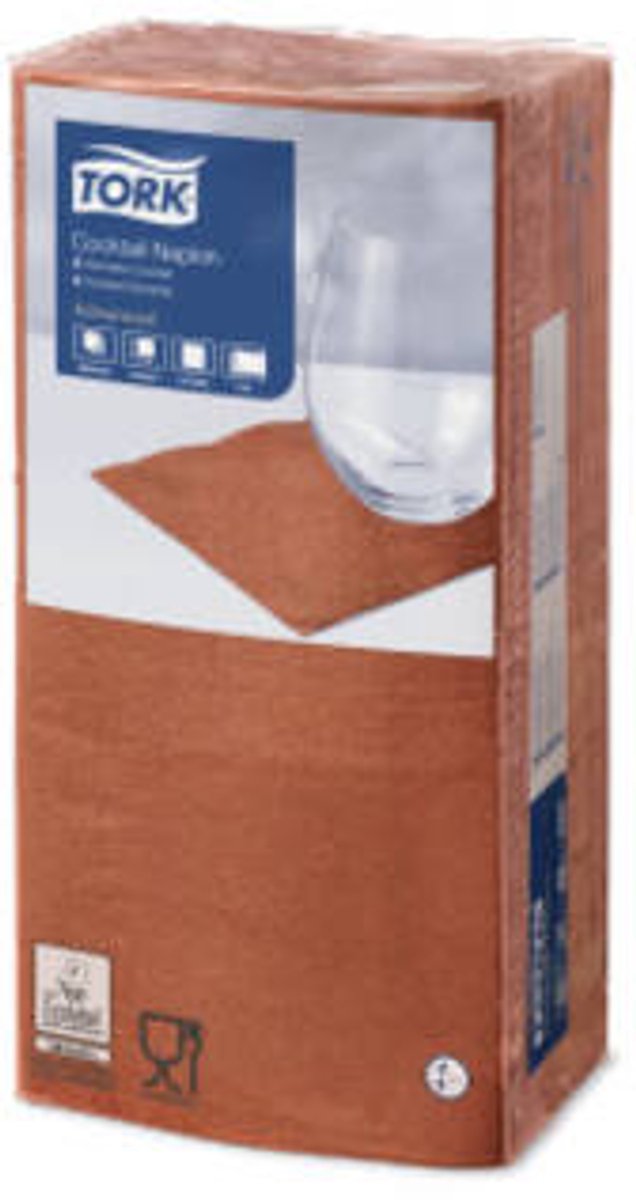 Tork 477838 cocktailservet advanced terracotta 24x24 cm 2-laags 2400 stuks (477838)