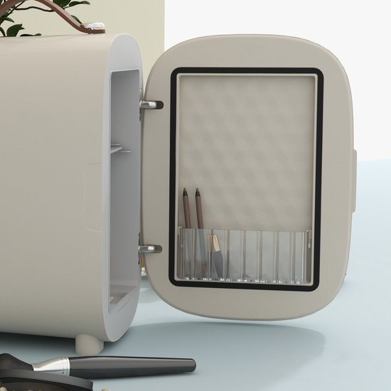 Atlasyx mini koelkast - Mini koelbox - Make up koelkast - Skincare koelkast - Koelt & verwarmt - 20,3 × 26,3 × 28 cm - Crèmewit — afbeelding 5
