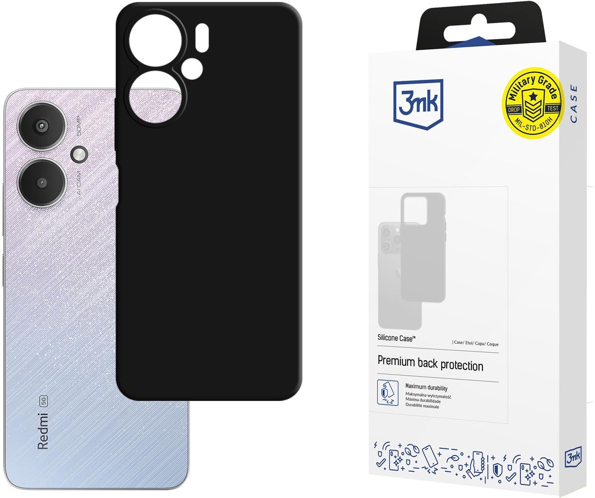 3Mk Siliconen Hoesje Voor Redmi 13C 5G Telefoon, Hoesje Met Flexibele Siliconen En
