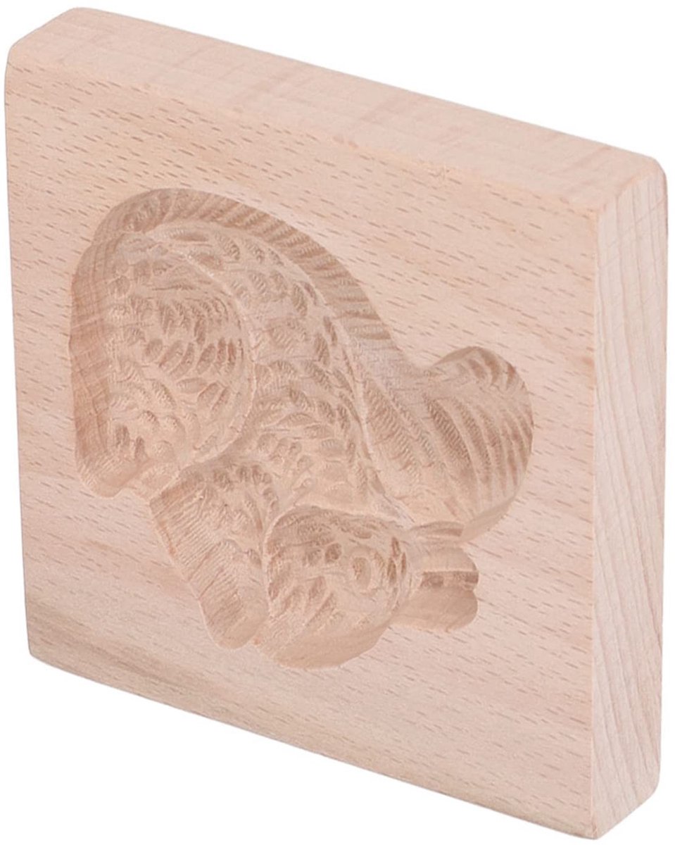 Dailygoods - Houten Koekjesvorm van Beukenhout met Decoratieve Patronen