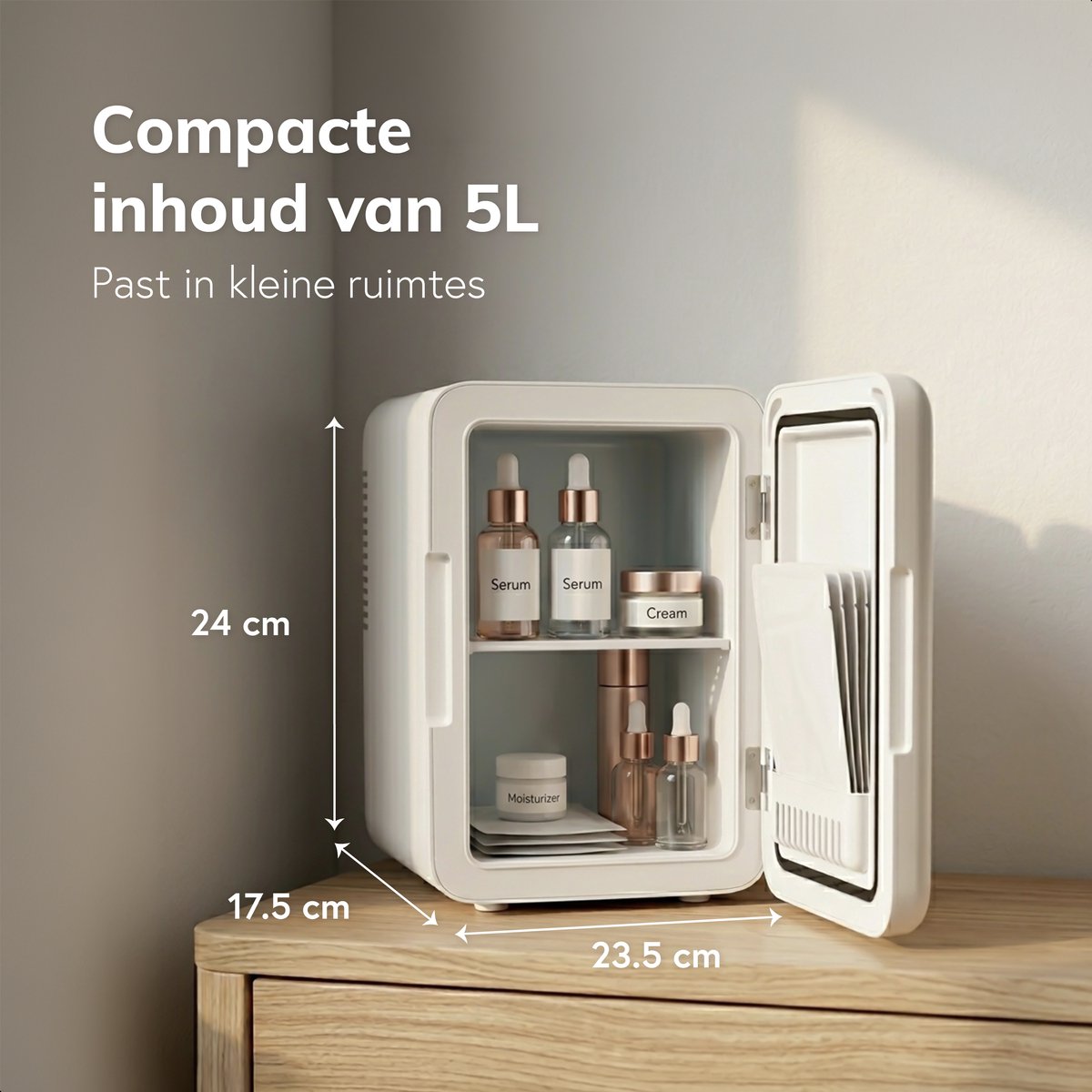 Soft & Silky Skincare fridge - Mini - Make up Organizer - Make-up Koelkast - Cosmetica & Skincare - Auto koelkast - Beauty - Frigobox - ac/dc - koelkastje — afbeelding 6