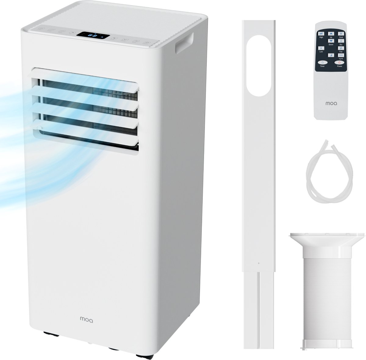 Bol.com MOA Mobiele Airco - 7.000 BTU - 3-in-1 - Met Afstandbediening - Tot 22m² - Airconditioner met Ontvochtigingsfunctie - Ra... aanbieding