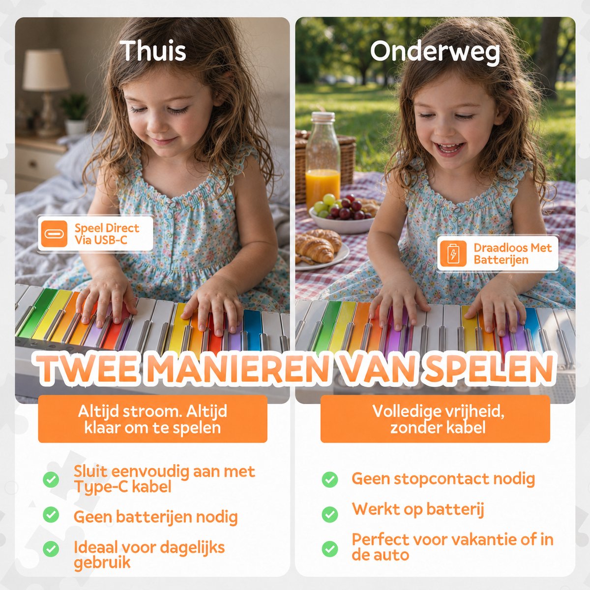 Keyboard voor Kinderen – Educatieve Speelgoed Piano met 37 Oplichttoetsen – Keyboard Piano Kind – 87 Liedjes & 22 Instrumentgeluiden – Educatief Speelgoed Instrument — afbeelding 8