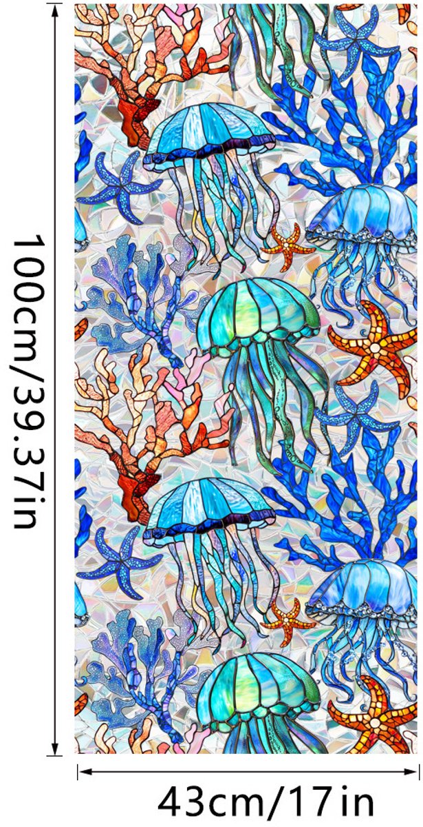 3D Regenboog Raamfolie- Anti-Inkijk - Isolerend & Zonwerend - 43x100cm – Statisch - Prisma Bejuweled EffectXCBL060