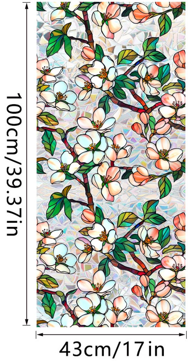 3D Regenboog Raamfolie- Anti-Inkijk - Isolerend & Zonwerend - 43x100cm – Statisch - Prisma Bejuweled EffectXCBL044