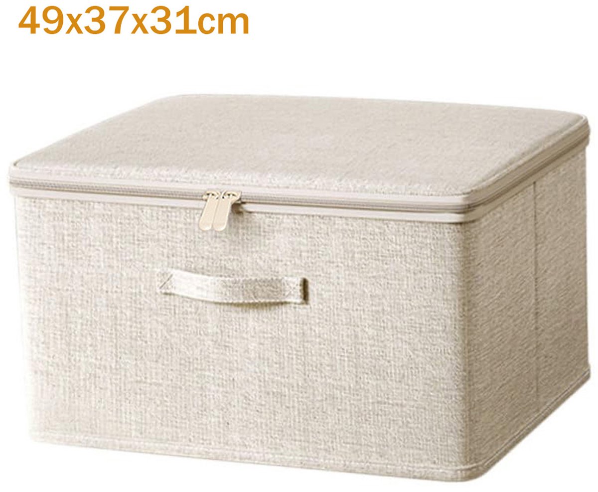 Opbergbox Voor Onder Het Bed Met Ritssluiting - Opvouwbare Kleding Organizer Voor Jeans, Dekens En Kleding - Stoffen Onderbed Opberging Voor Kast En Slaapkamer, 49x37x31cm