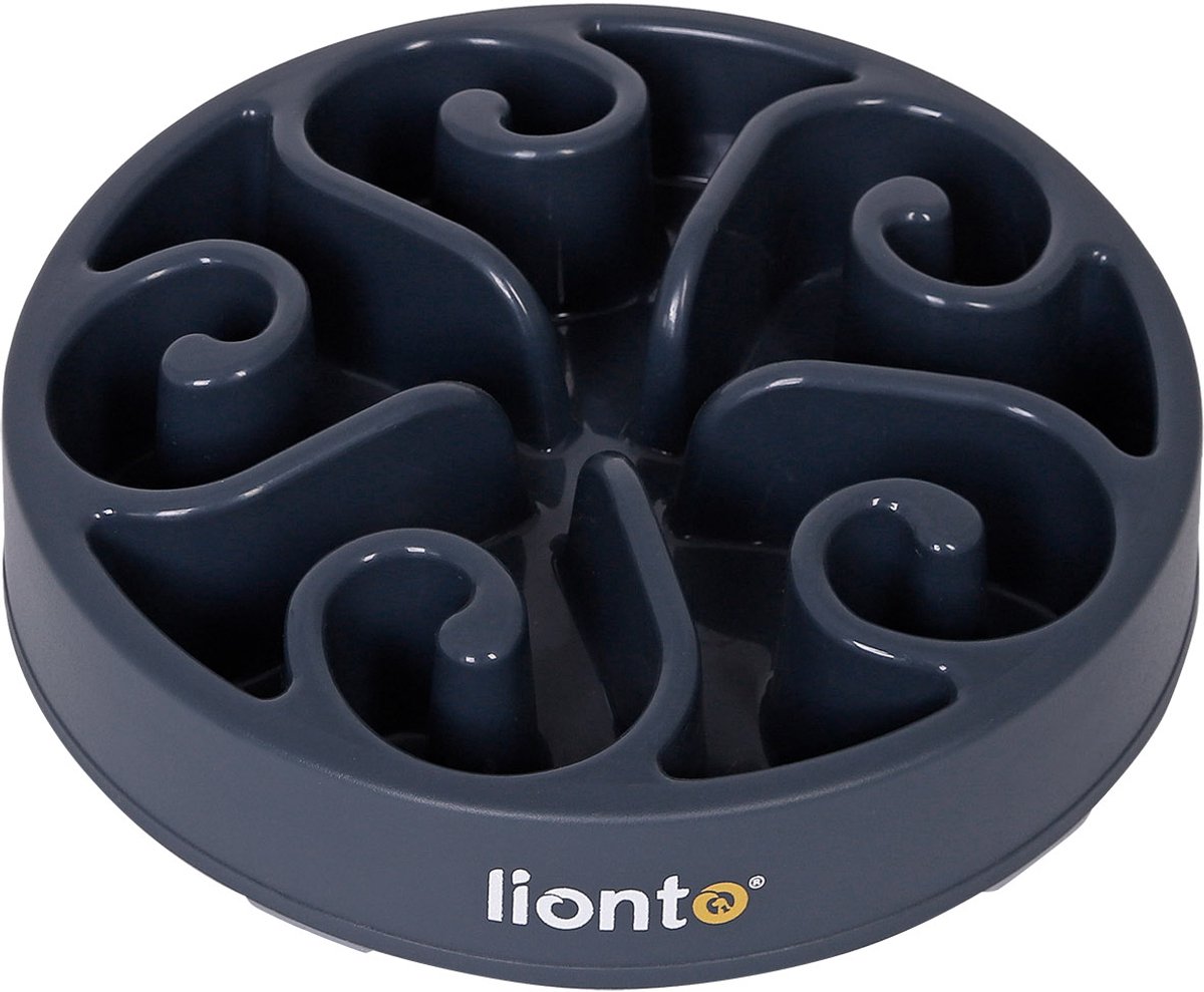 lionto Antischrokbak hond & kat, antislip voerbak Ø20 cm grijs