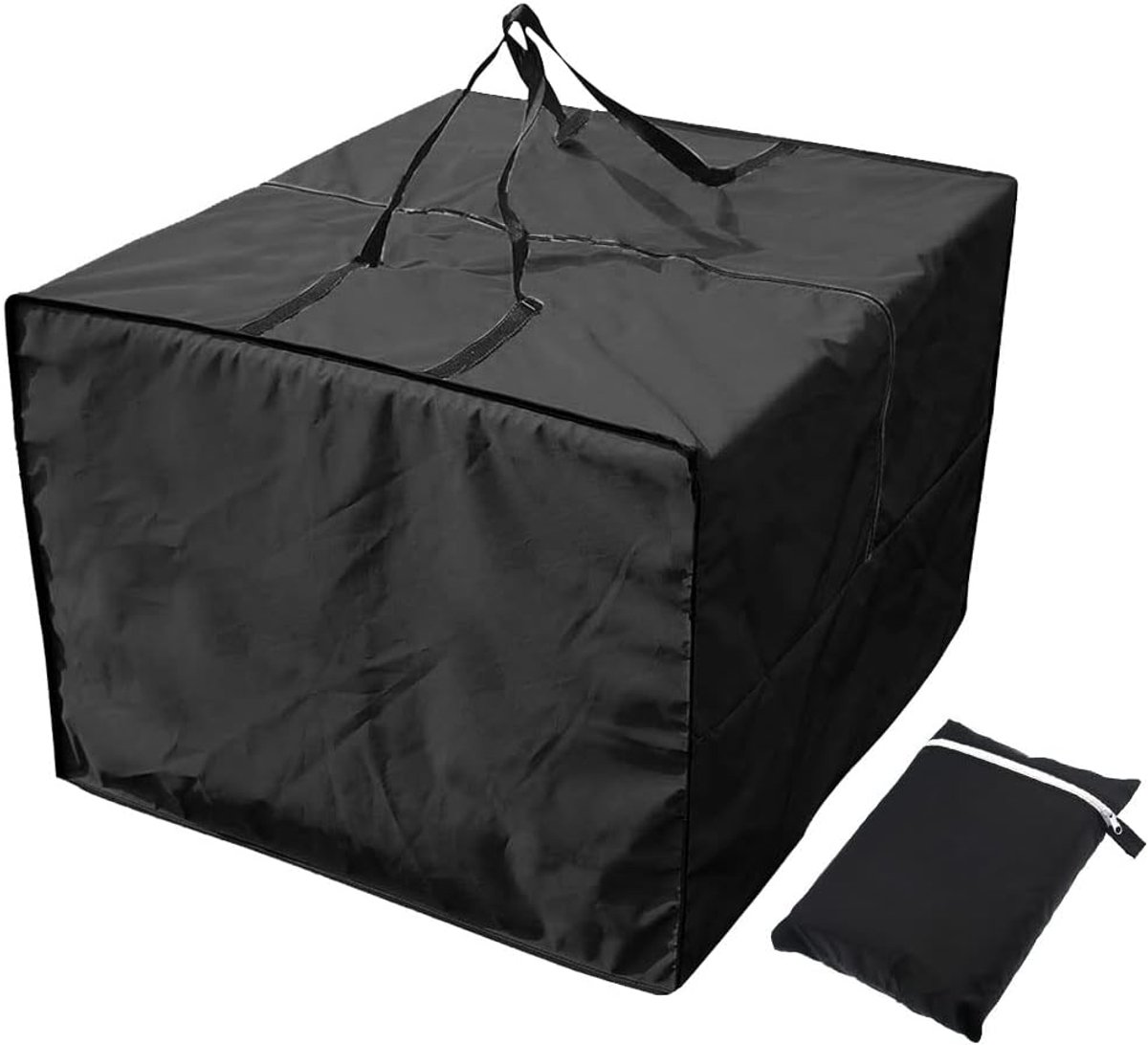 VHV Opbergtas voor Tuinkussens - 210D Polyester Kussentas 81 x 81 x 61 cm - Waterbestendig - Met Ritssluiting - Grijs Zwart