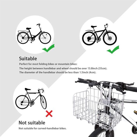 Fietsmand -Opvouwbare voormand -Stevig en duurzaam - Voorzien van snelbevestigingssysteem - Speciaal ontworpen voor het vervoeren van boodschappen- draagvermogen 20 kg — afbeelding 2