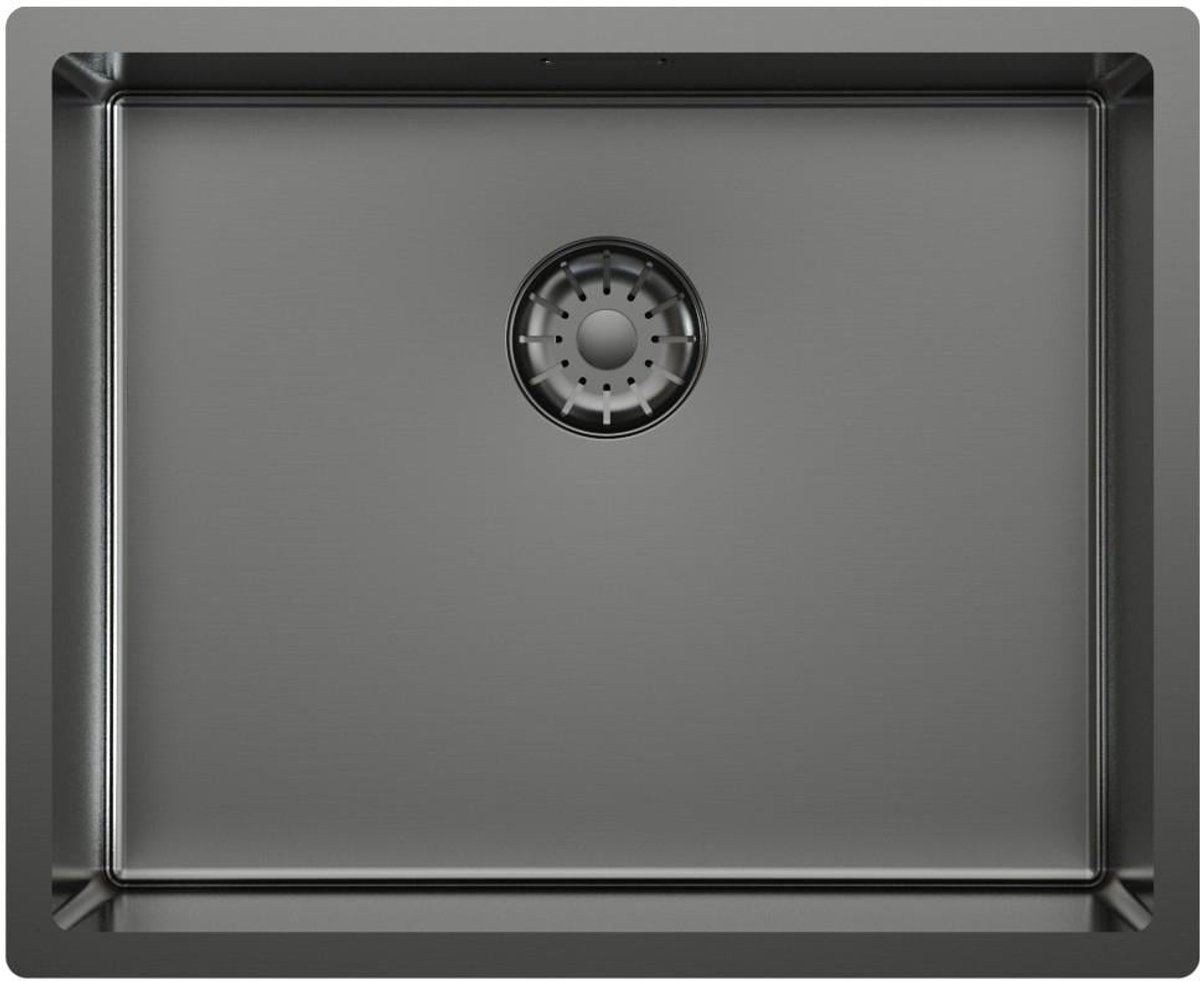 Pure.Sink Comfort PVD Gun metal spoelbak 50x40 cm 10mm radius onderbouw, vlakbouw en opbouw PCM5040-61