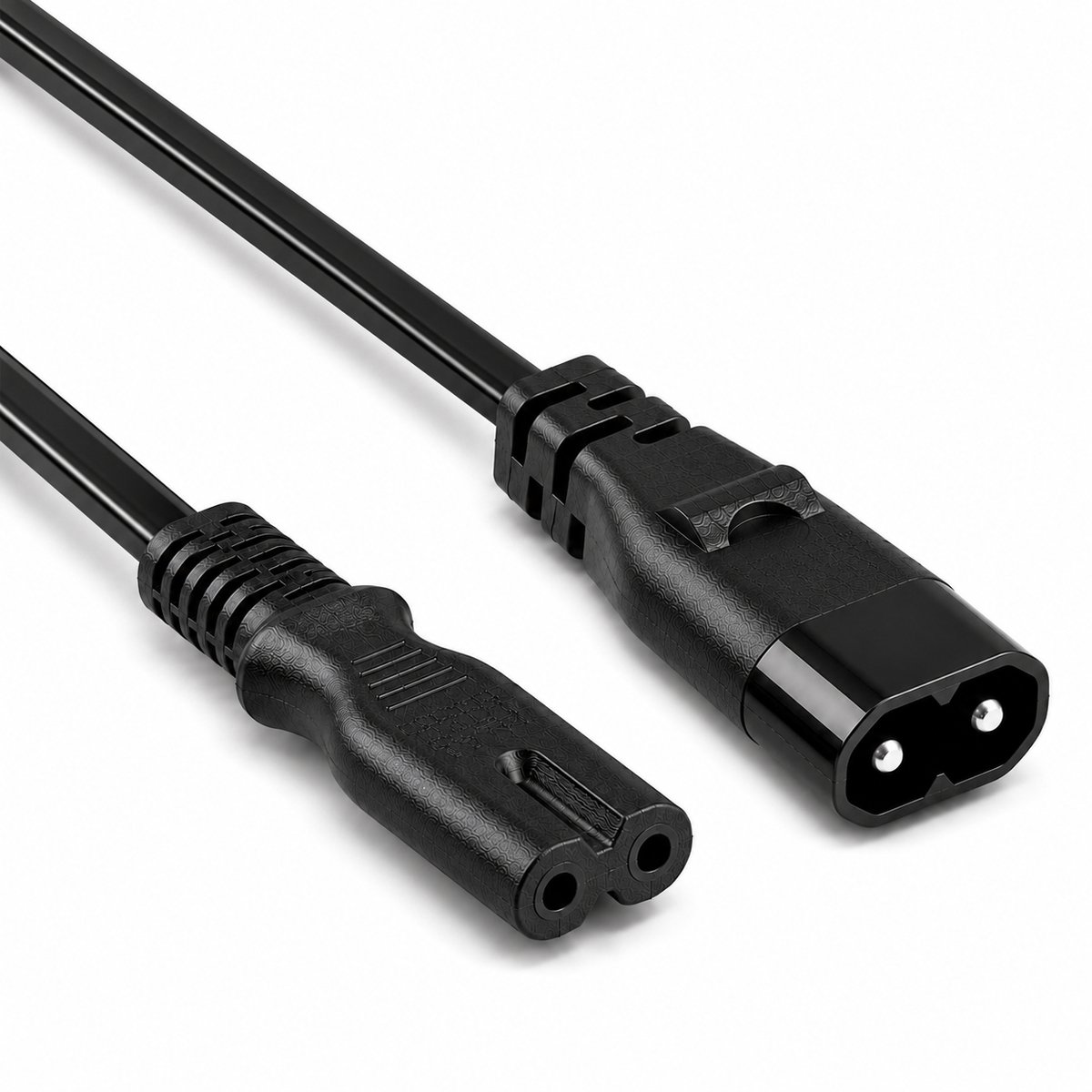 C7 naar C8 apparaatsnoer - Verlengsnoer - 2 meter - Zwart - Allteq