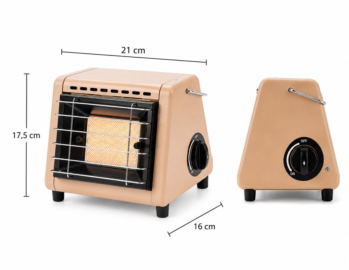 Draagbare Gasverwarmer 1500W – Camping Kachel op Butaan Gas – Compacte Terrasverwarmer – Outdoor Tentverwarming – Infrarood Camping Heater – foto 3