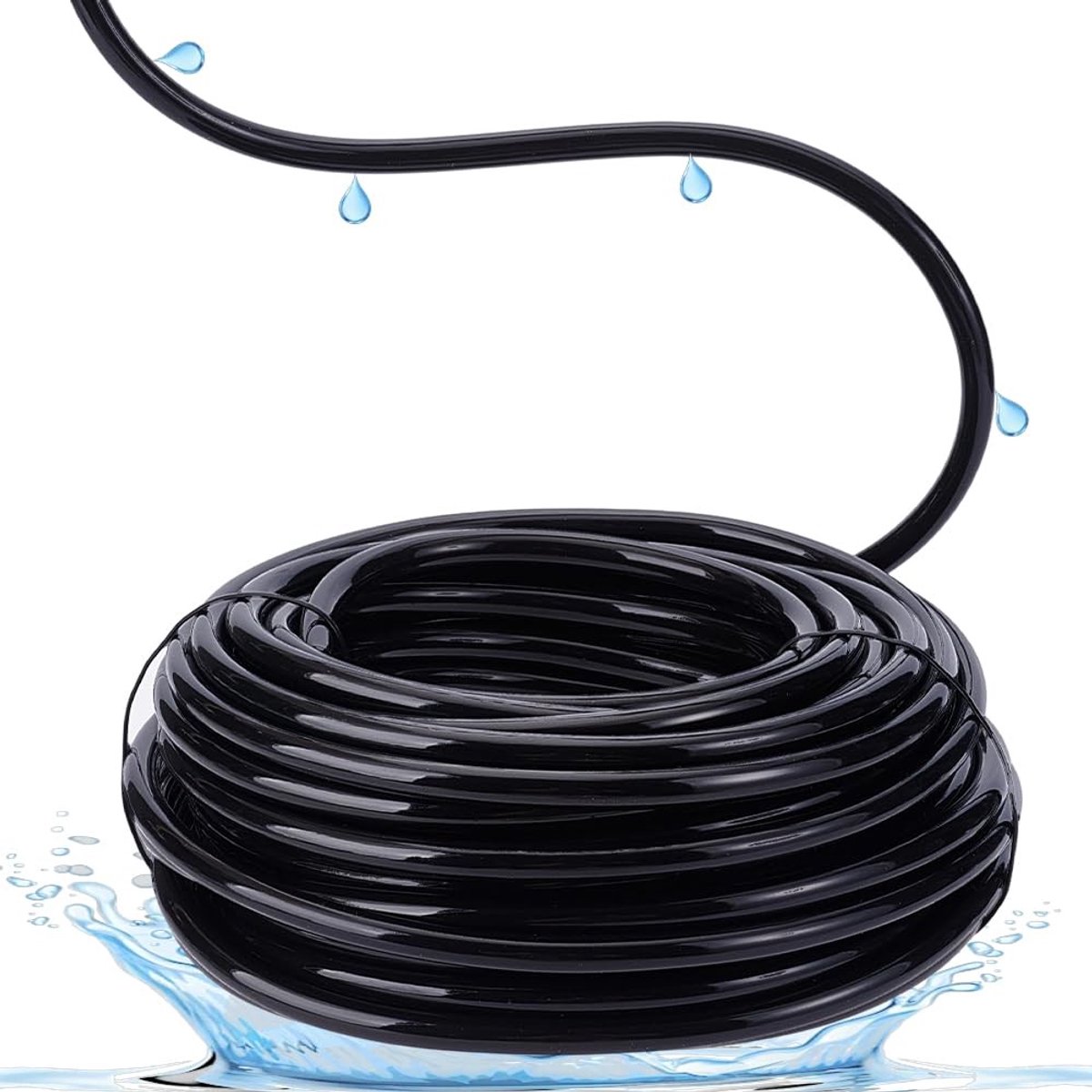 Dailygoods - Dailygoody - Drip Irrigation Hose - Flexibele PVC Tuinslang - 49FT Lengte - Tuin Irrigatiesystemen - Waterbesparing - Geschikt voor Tuinieren - Groen