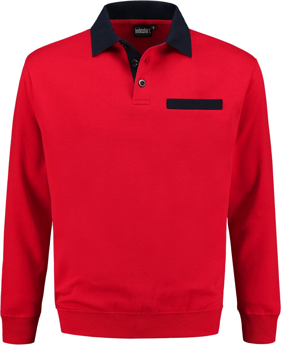 Indushirt PSW 300 Polosweater marine-rood | Maat M