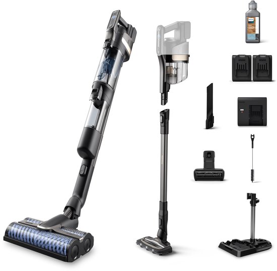 Philips AquaTrio 3-in-1 snoerloze steelstofzuiger, dweil en kruimelzuiger, 45 min. gebruiksduur, met extra batterij (XW9385/01)