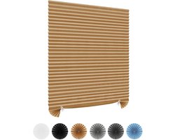 VHV - Plisségordijn Zonder Boren - Zelfklevend Verduisterend Rolgordijn - 90 x 150 cm - Bruin - Voor Slaapkamer