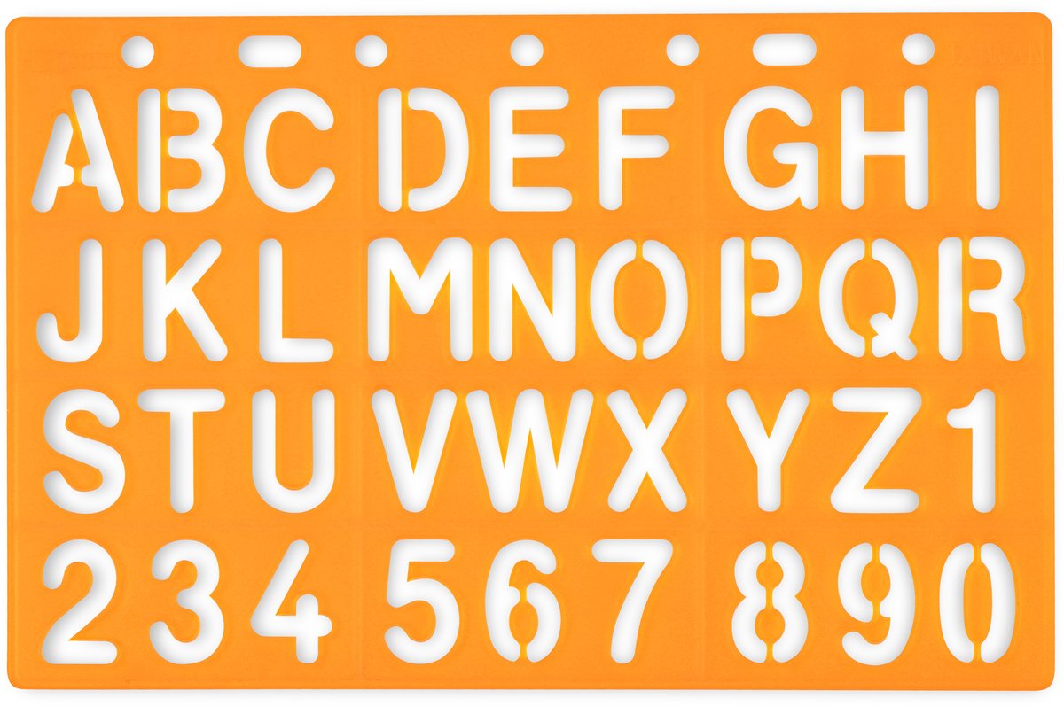 Sjabloon Standardgraph letters en cijfers 20mm - SG-HX92019
