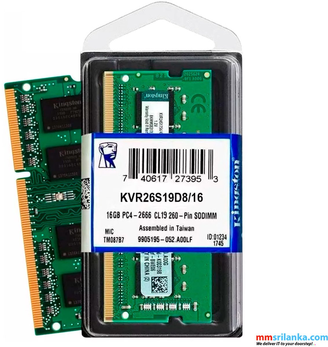 Kingston - Laptopgeheugen - ValueRAM - KVR26S19D8/16 - 16GB - DDR4 - SODIMM - 2666MHz - 1 x 16 GB