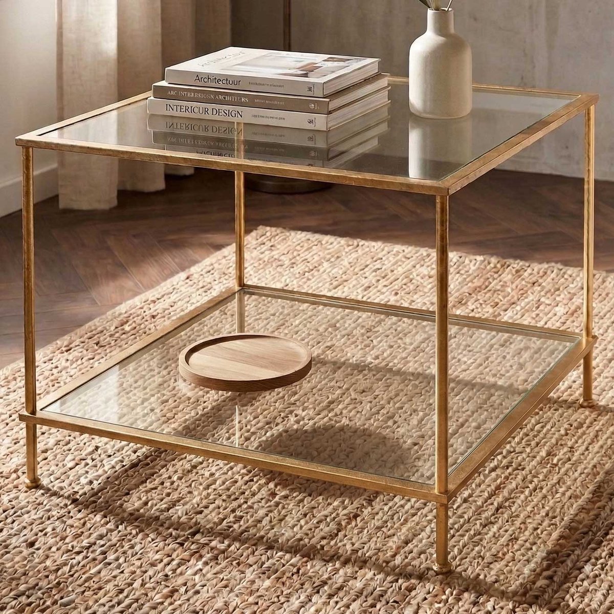 Bijzettafel | 60 X 60 X 45 Cm | Goud-design