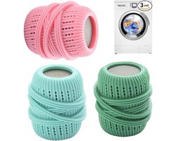 3 stuks/set wasmachine wasbal - wasverzachter dispenser - herbruikbare was sponsbal voor wasmachine en droger - huishoudelijk alternatief voor vloeibare wasverzachter - geschikt voor alle wasmachines