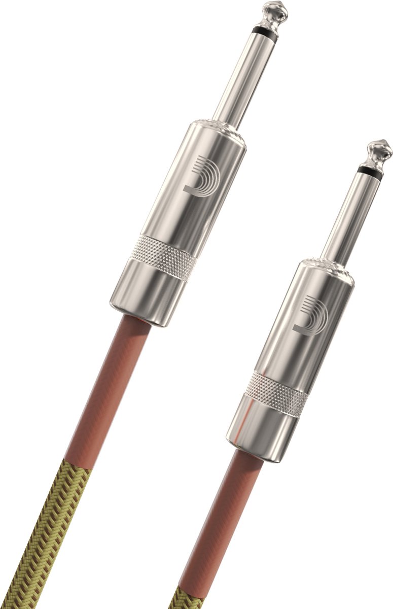 D'Addario PW-BG-20TW Braided instrumentkabel tweed 20ft (6 m) recht-recht