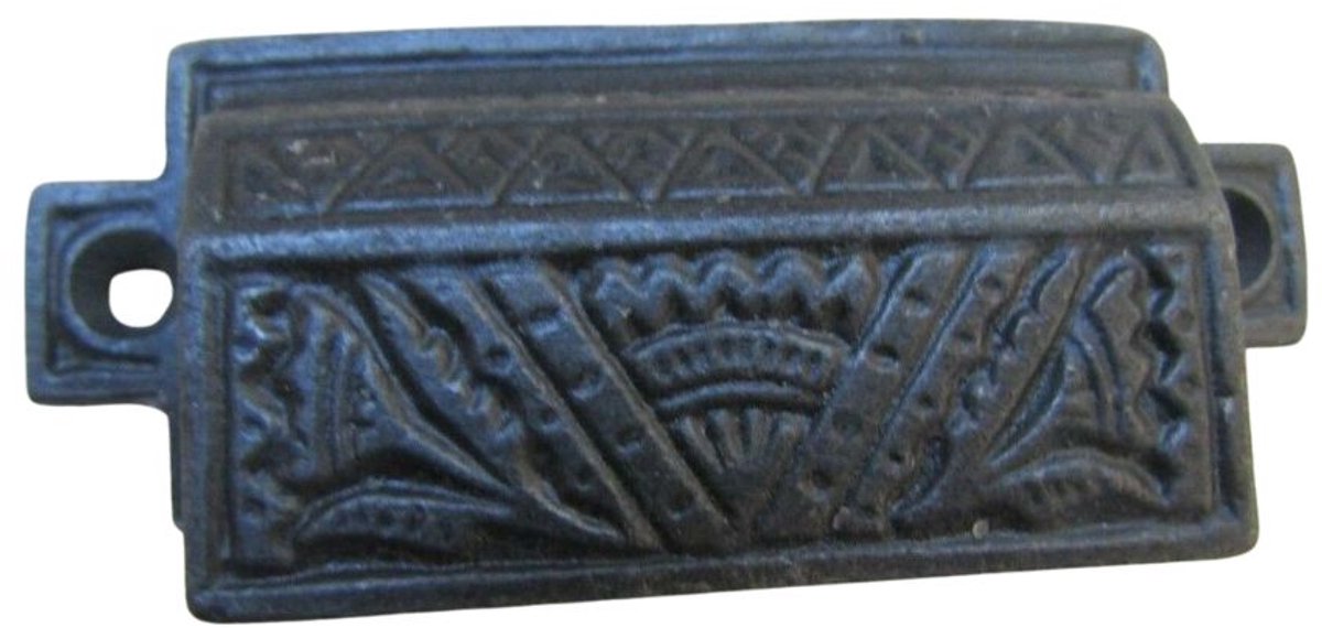 Square Decorative Cup Pull Handle Black Antique