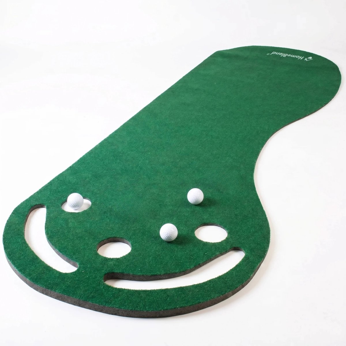 Homeblend Golfmat - Putting Mat - 90x274 cm - 3 Targets - Met Ballenstopper - Golf Oefenmat - Slijtvast Kunstgras met Anti-slip - Golf Accessoires