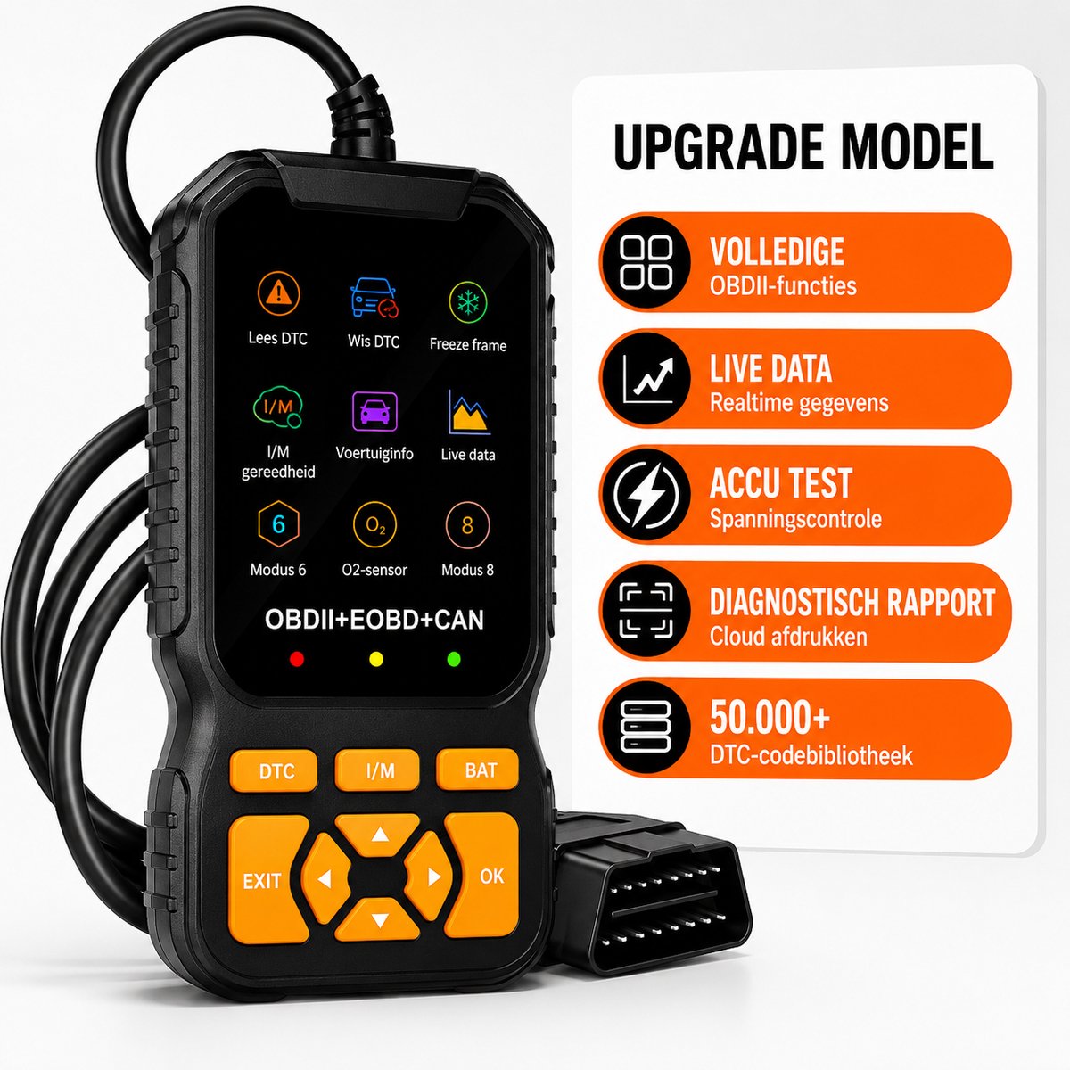 OBD2 Scanner - Uitleesapparatuur - Professionele - NL Taal - Diagnose apparatuur voor auto's - Foutcodes Lezen & Wissen - Cloud Print - Universeel - Plug & Play
