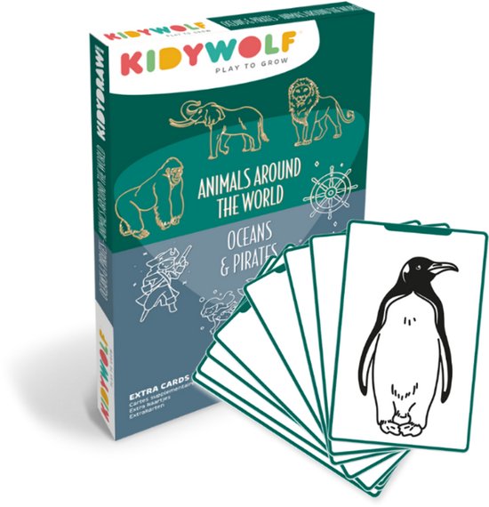 KIDYWOLF KIDYDRAW Mini Recharge – Animals Around The World & Oceans and Pirates – 60 Cartes à Dessin