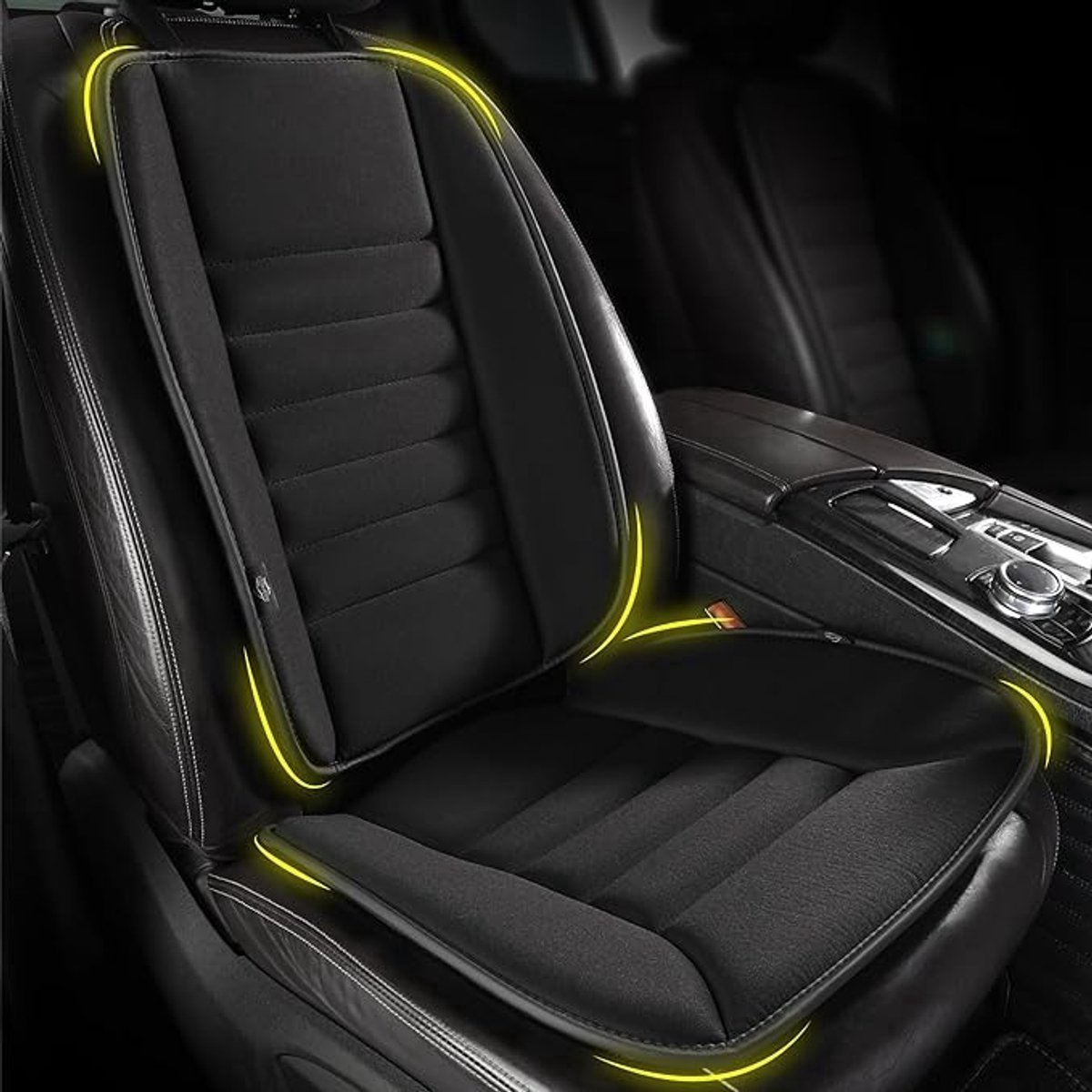 Ergonomisch zitkussen met rugsteun - traagschuim - voor auto en kantoor - zwart
