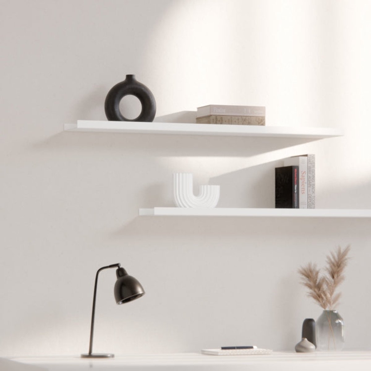 Metalen Wandplank Edge Wit 100 cm - Kunst van Staal